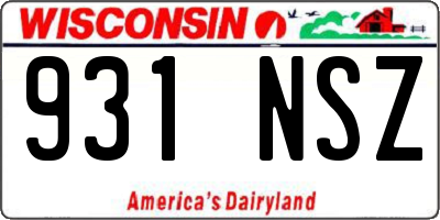 WI license plate 931NSZ