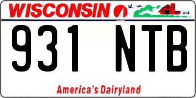 WI license plate 931NTB