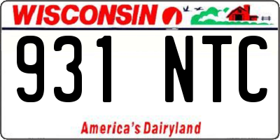 WI license plate 931NTC