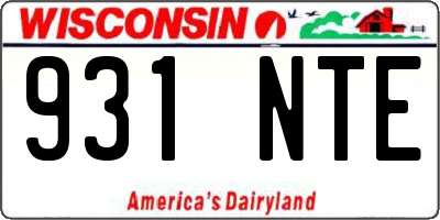 WI license plate 931NTE