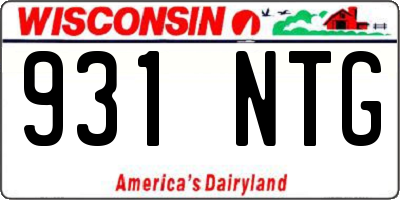 WI license plate 931NTG