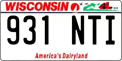 WI license plate 931NTI