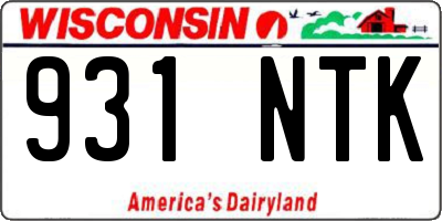 WI license plate 931NTK