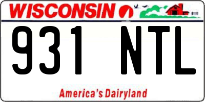 WI license plate 931NTL