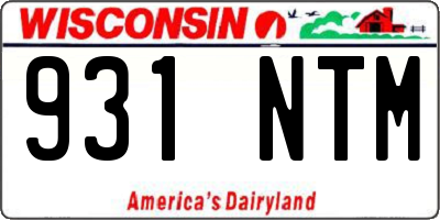 WI license plate 931NTM