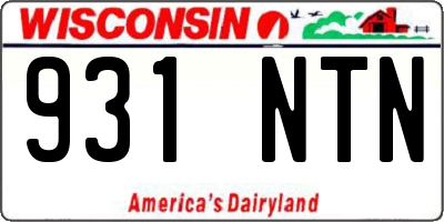 WI license plate 931NTN