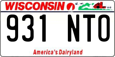 WI license plate 931NTO