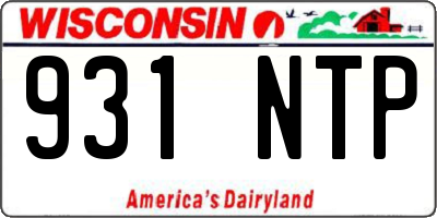 WI license plate 931NTP