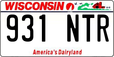 WI license plate 931NTR