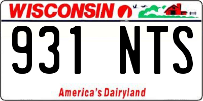 WI license plate 931NTS