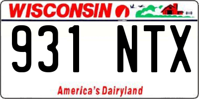 WI license plate 931NTX