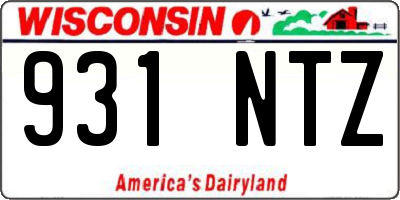 WI license plate 931NTZ