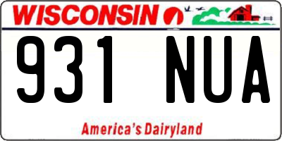 WI license plate 931NUA