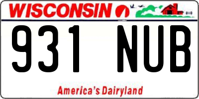 WI license plate 931NUB