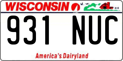 WI license plate 931NUC