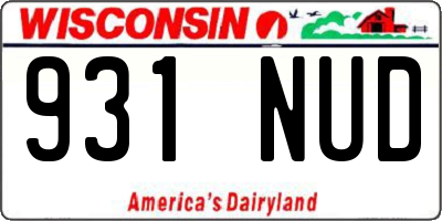 WI license plate 931NUD
