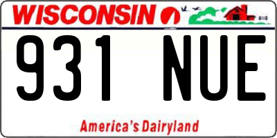 WI license plate 931NUE