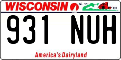 WI license plate 931NUH