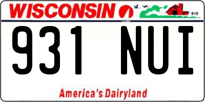 WI license plate 931NUI