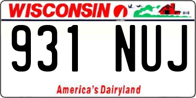 WI license plate 931NUJ