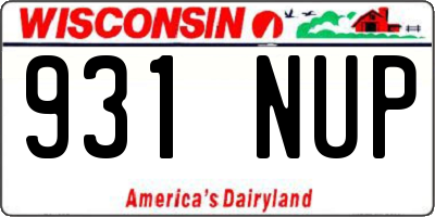 WI license plate 931NUP