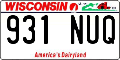 WI license plate 931NUQ