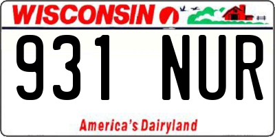WI license plate 931NUR