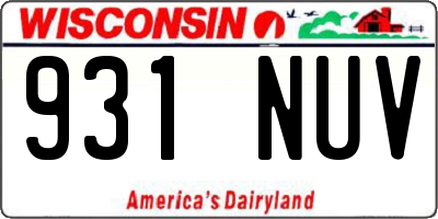 WI license plate 931NUV
