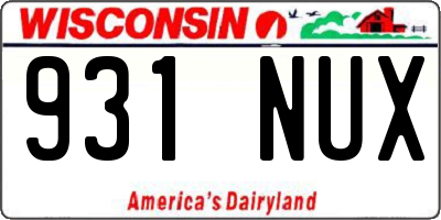 WI license plate 931NUX
