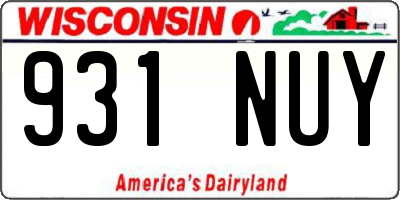 WI license plate 931NUY