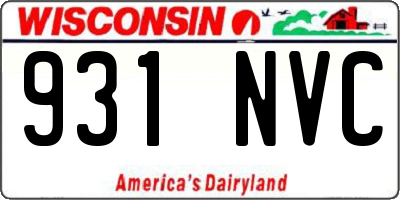 WI license plate 931NVC