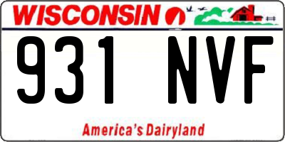 WI license plate 931NVF