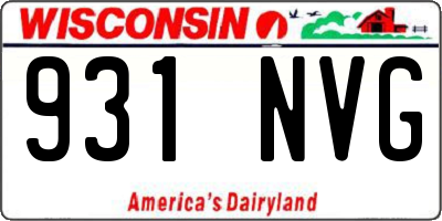 WI license plate 931NVG
