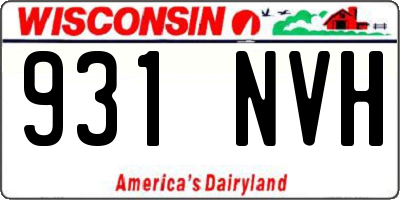 WI license plate 931NVH