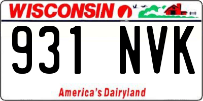 WI license plate 931NVK