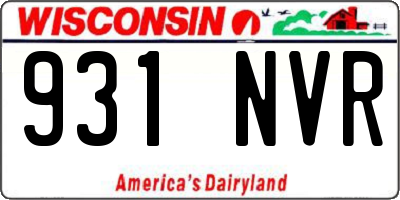 WI license plate 931NVR