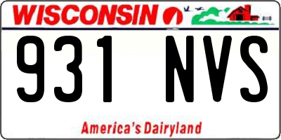 WI license plate 931NVS