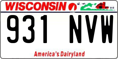 WI license plate 931NVW