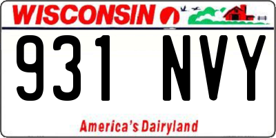 WI license plate 931NVY