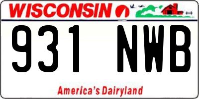 WI license plate 931NWB