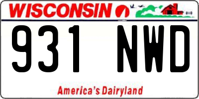 WI license plate 931NWD