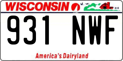 WI license plate 931NWF