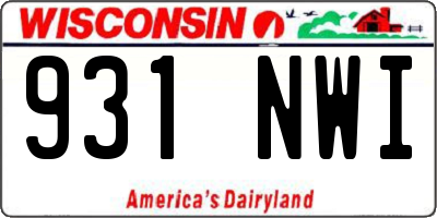 WI license plate 931NWI