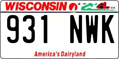 WI license plate 931NWK