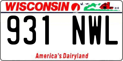 WI license plate 931NWL