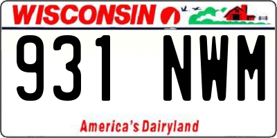 WI license plate 931NWM