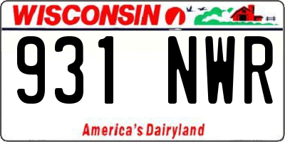 WI license plate 931NWR
