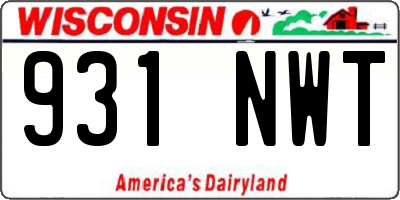 WI license plate 931NWT