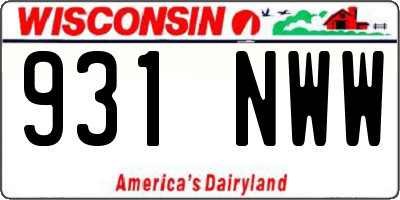 WI license plate 931NWW