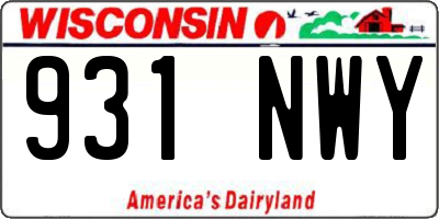 WI license plate 931NWY